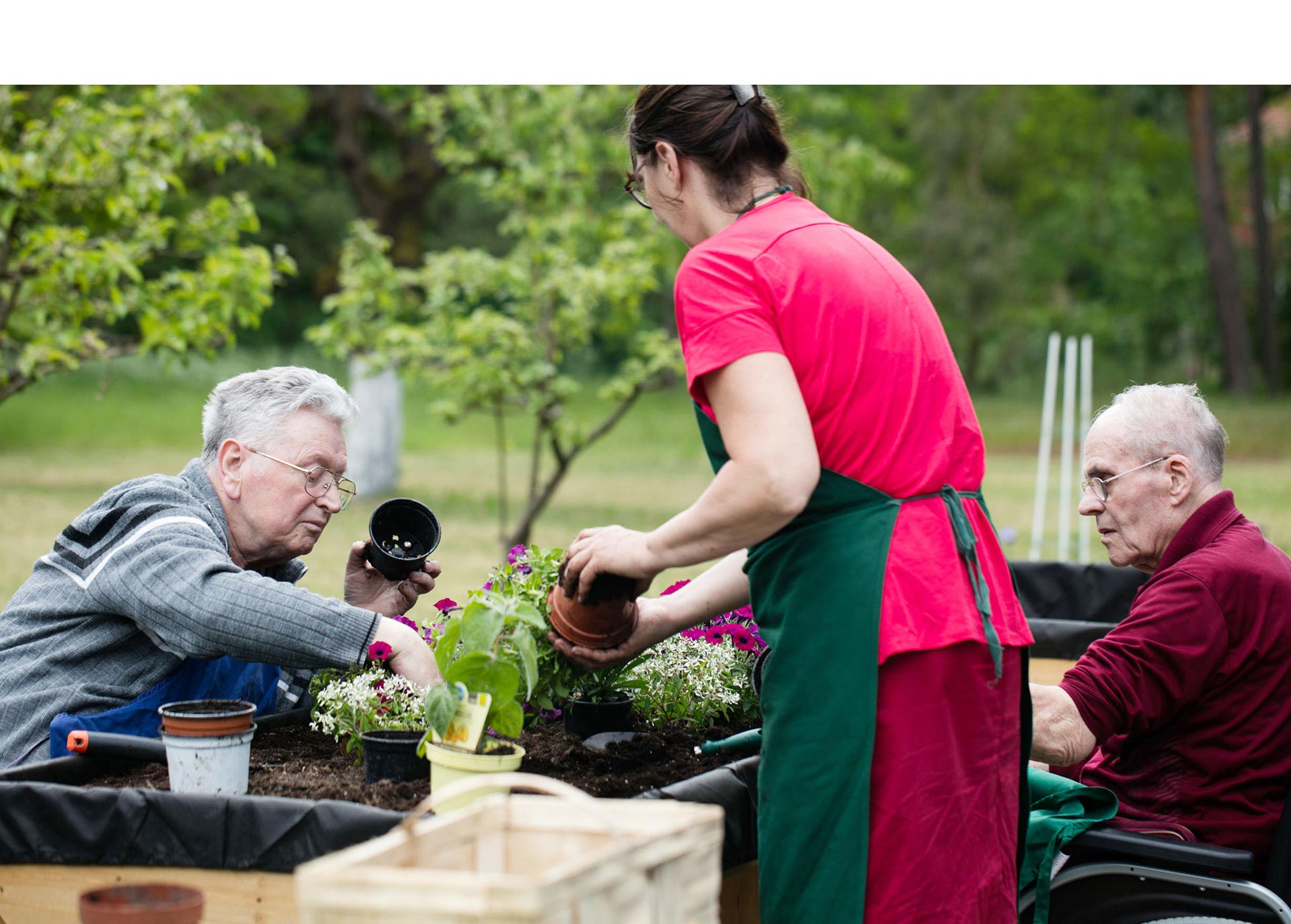 Arbeiten im Therapiegarten von Gartentherapeutin Annegret Huth